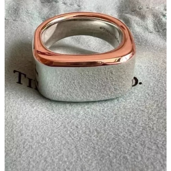 Tiffany 1837 (R) Makers Signet Ring In Sterling Silver,12mm Wide Unisex - Picture 1 of 9